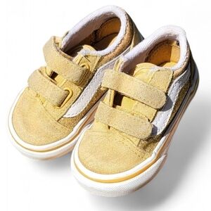 Vans Kids Gold and White Sneakers
